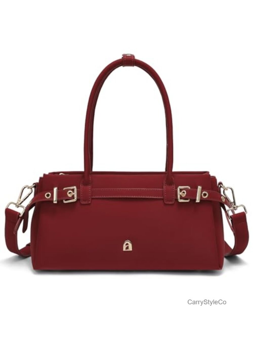 PU Leather Satchel Handbag Top Handle Shoulder Bag with Detachable Strap